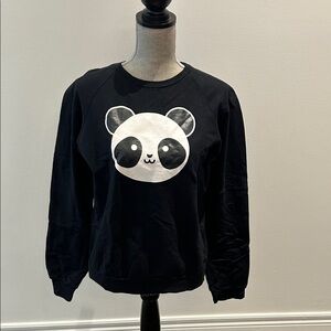 Panda Graphic Kids Sweatshirt - Black